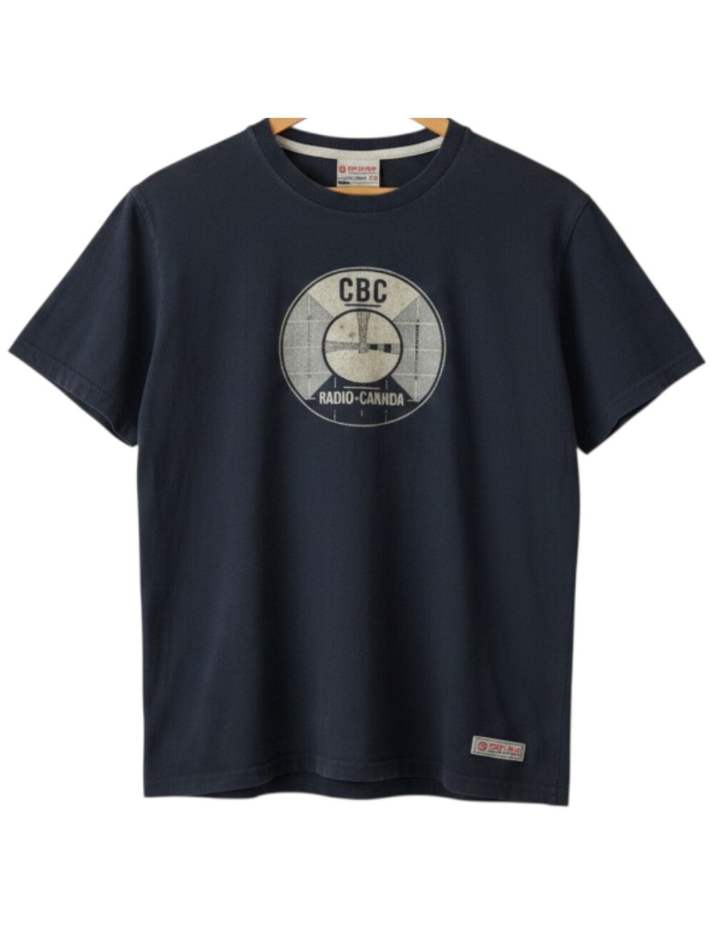 Red Canoe CBC Radio-Canada Test Pattern Graphic T-Shirt L Black Boxy 22.5x24.5